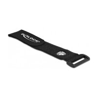 Delock Klett-Kabelbinder mit Schlaufe und Befestigungsöse L 280 x B 38 mm schwarz 3 Stück