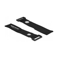 Delock Klett-Kabelbinder mit Schlaufe und Befestigungsöse L 280 x B 38 mm schwarz 3 Stück