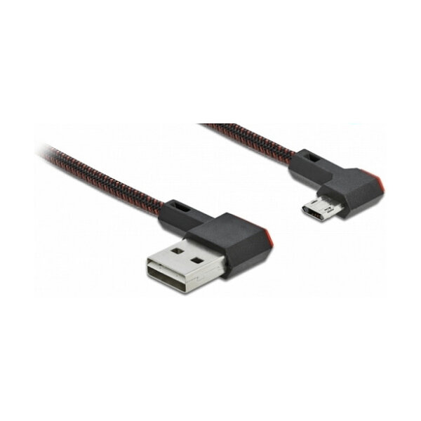Delock EASY-USB 2.0 Kabel Typ-A Stecker zu EASY-USB Typ Micro-B Stecker gewinkelt links / rechts 1 m schwarz