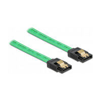 Delock SATA 6 Gb/s Kabel UV Leuchteffekt grün 70 cm