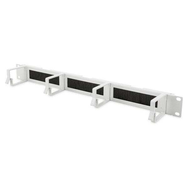 DIGITUS Rangierpanel 1HE 19" 4xBügel mit Bürstenleise grau