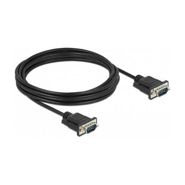 Delock RS-232 Kabel Seriell D-Sub9 Stecker zu Stecker mit schmalem Steckergehäuse 4 m
