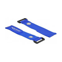 Delock Klett-Kabelbinder mit Schlaufe und Befestigungsöse L 280 x B 38 mm blau 3 Stück