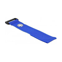 Delock Klett-Kabelbinder mit Schlaufe und Befestigungsöse L 280 x B 38 mm blau 3 Stück