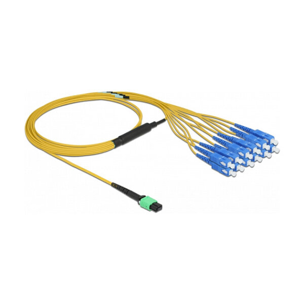 Delock LWL Kabel MPO Buchse zu 12 x SC Simplex Stecker, Singlemode, 9/125 µm, 2 m