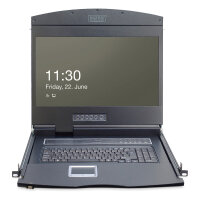 Digitus 19" LCD KVM Konsole, 8-Port VGA, deutsche Tastatur