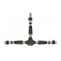 Delock Kabelverbinder T-Form für Außenbereich 4 Pin, IP68 wasserdicht, schraubbar, Kabeldurchmesser 4,5 - 7,5 mm schwarz