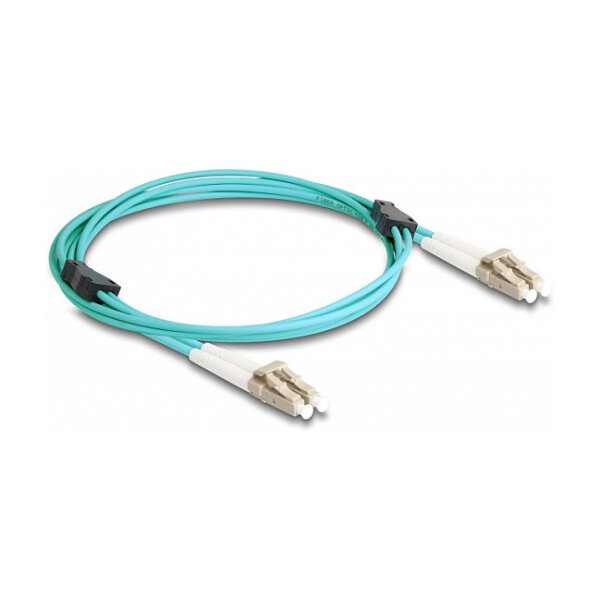 Delock LWL Kabel mit Metallarmierung LC Duplex zu LC Duplex Multimode OM3 2 m
