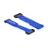 Delock Klett-Kabelbinder mit Schlaufe L 150 x B 20 mm blau 5 Stück