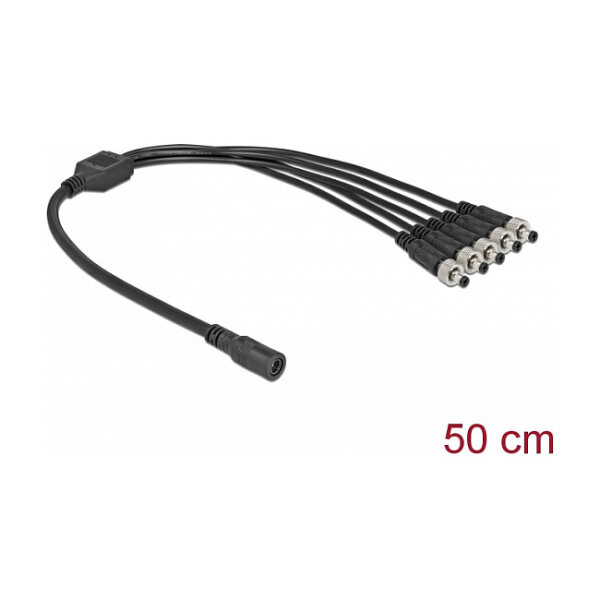 Delock DC Verteilerkabel 5,5 x 2,1 mm 1 x Buchse zu 5 x Stecker verschraubbar