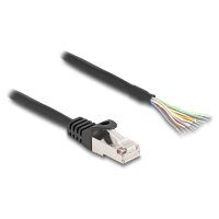 Delock Kabel RJ50 Stecker zu offenen Kabelenden S/FTP 0,5 m schwarz