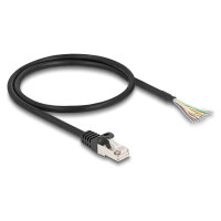 Delock Kabel RJ50 Stecker zu offenen Kabelenden S/FTP 0,5 m schwarz