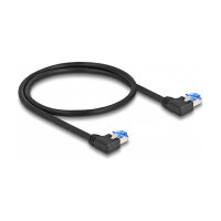 Delock RJ45 Netzwerkkabel Cat.6A S/FTP links gewinkelt 0,5 m schwarz