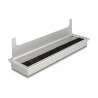 Delock Kabeldurchführung für Tischeinbau mit Bürste 280 x 80 x 28 mm silber