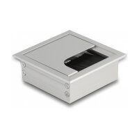 Delock Kabeldurchführung für Tischeinbau mit Bürste 80 x 80 x 28 mm silber