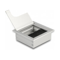 Delock Kabeldurchführung für Tischeinbau mit Bürste 80 x 80 x 28 mm silber