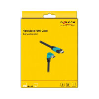 Delock High Speed HDMI Kabel Stecker gerade zu Stecker 90° unten gewinkelt 48 Gbps 8K 60 Hz 3 m