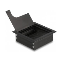 Delock Kabeldurchführung für Tischeinbau mit Bürste 80 x 80 x 28 mm schwarz