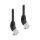 Delock RJ45 Netzwerkkabel Cat.6A S/FTP 45° nach oben gewinkelt 0,25 m schwarz