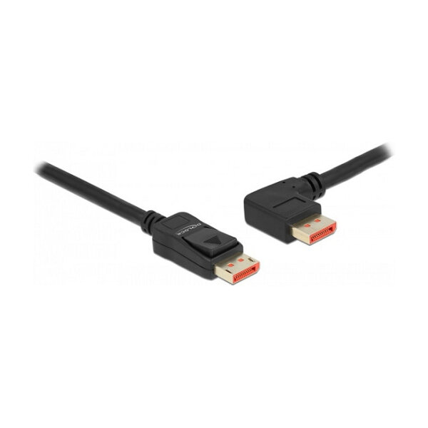 Delock DisplayPort Kabel Stecker gerade zu Stecker 90° links gewinkelt 8K 60 Hz 5 m
