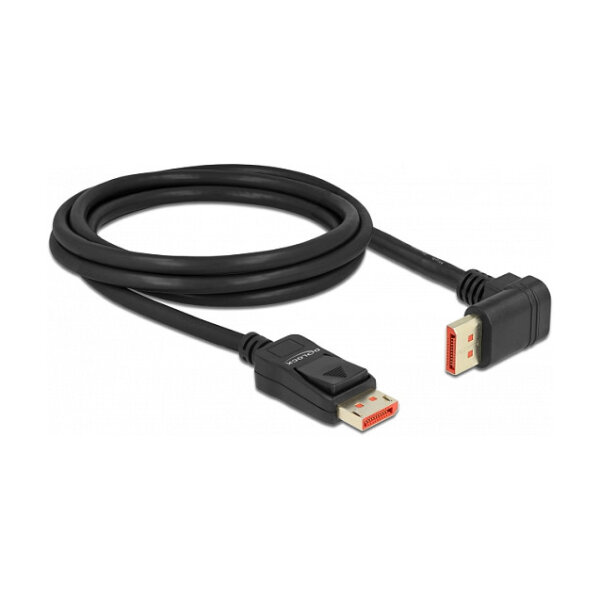 Delock DisplayPort Kabel Stecker gerade zu Stecker 90° oben gewinkelt 8K 60 Hz 2 m