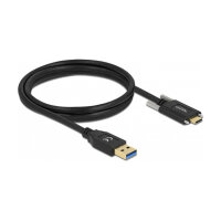 Delock USB 10 Gbps Kabel Typ-A Stecker zu USB Type-C™ Stecker mit Schrauben seitlich 1,5 m
