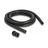 Delock Kabelschutzschlauch 2 m x 15,8 mm mit 2 x PG11 Schlauchverschraubung Set schwarz