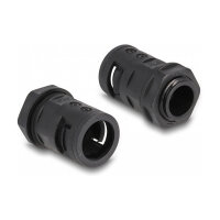 Delock Kabelschutzschlauch 2 m x 15,8 mm mit 2 x PG11 Schlauchverschraubung Set schwarz