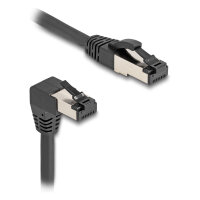 Delock RJ45 Netzwerkkabel Cat.8.1 S/FTP 90° unten gewinkelt / gerade 5 m schwarz