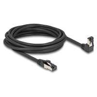 Delock RJ45 Netzwerkkabel Cat.8.1 S/FTP 90° unten gewinkelt / gerade 5 m schwarz