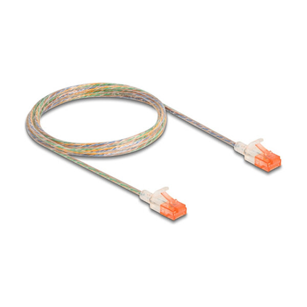 Delock RJ45 Netzwerkkabel Cat.6A U/UTP Slim 2 m transparent