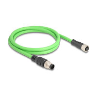 Delock M12 Kabel A-kodiert 8 Pin Stecker zu Buchse PUR (TPU) 1 m