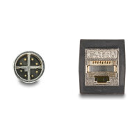 Delock M12 Kabel X-kodiert 8 Pin Stecker zu RJ45 Buchse PUR (TPU) 0,5 m