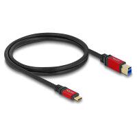 Delock USB 5 Gbps Kabel USB Type-C™ Stecker zu USB Typ-B Stecker 1 m rot Metall