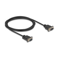 Delock RS-232 Seriell Kabel D-Sub9 Stecker zu Stecker mit schmalem Steckergehäuse 2 m