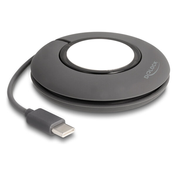 Delock USB Type-C™ Aufrollladekabel für Apple Watch 1 m grau magnetisch
