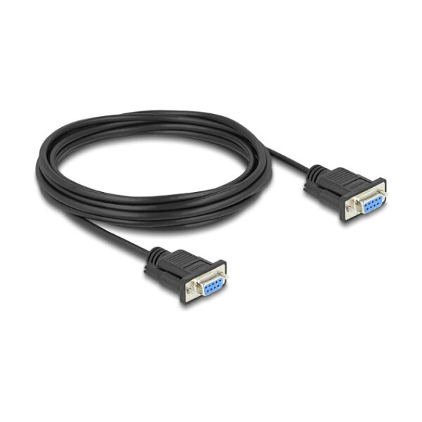 Delock RS-232 Kabel Seriell D-Sub9 Buchse zu Buchse mit schmalem Steckergehäuse 5 m