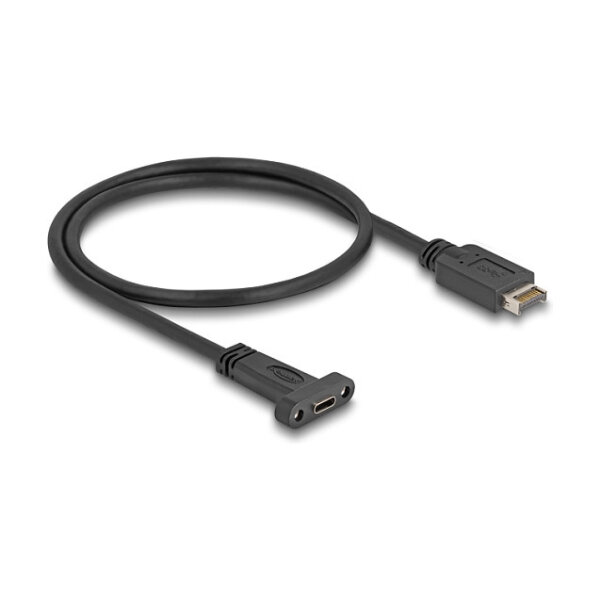 Delock USB 10 Gbps Kabel USB Typ-E Key A 20 Pin Stecker zu USB Type-C™ Buchse zum Einbau 50 cm
