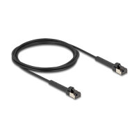 Delock RJ45 Slim Netzwerkkabel Cat.6A U/FTP winkelbar schwarz 2 m