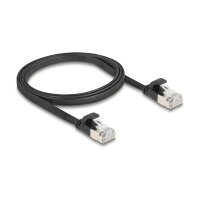 Delock RJ45 Flachband Patchkabel Stecker zu Stecker Cat.6A U/FTP 1 m schwarz