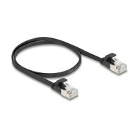 Delock RJ45 Flachband Patchkabel Stecker zu Stecker Cat.6A U/FTP 0,5 m schwarz
