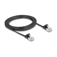 Delock RJ45 Flachband Patchkabel Stecker zu Stecker Cat.6A U/FTP 2 m schwarz