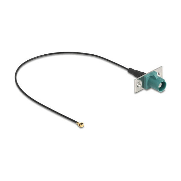 Delock Antennenkabel FAKRA Z Stecker zu MHF® I Stecker 1,13 - 20 cm 2 vorgestanzte Löcher