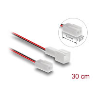 Delock Lüfter Verlängerungskabel Stecker zu Buchse 2 Pin, Steckerlänge 13 mm, 30 cm