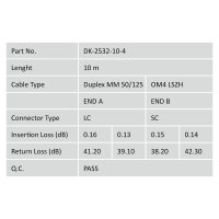 DIGITUS LWL Patchkabel LC -> SC 10.00m Multimode Duplex OM4