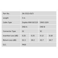 DIGITUS LWL Patchkabel SC -> SC 3.00m Multimode Duplex OM3