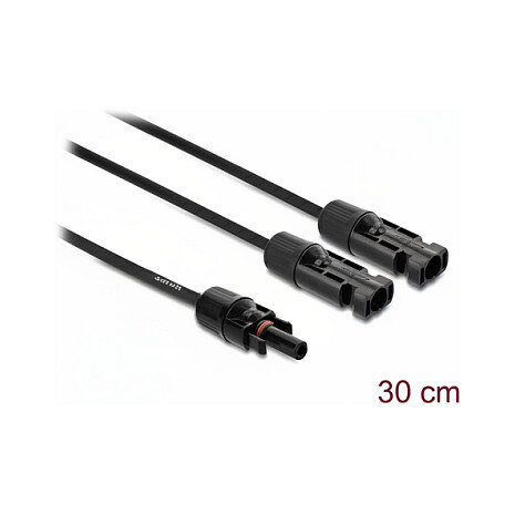 Delock DL4 Solar Splitter Kabel 2 x Stecker zu 1 x Buchse 30 cm schwarz