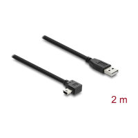 Delock USB 2.0 Kabel Typ-A Stecker zu Typ Mini-B Stecker rechts gewinkelt 2 m