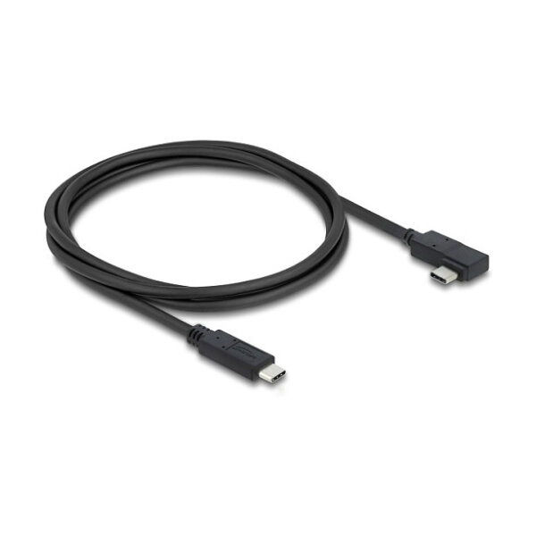 Delock Koaxiales USB 40 Gbps Kabel gewinkelt links / rechts USB PD 3.1 240 W 1 m