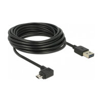 Delock Kabel EASY-USB 2.0 Typ-A Stecker > EASY-USB 2.0 Typ Micro-B Stecker gewinkelt links / rechts 5 m schwarz